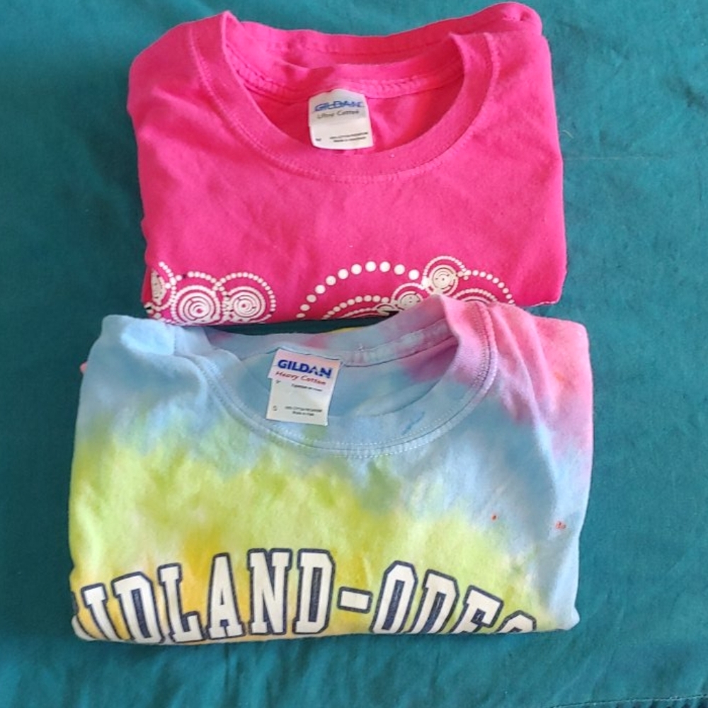 Tie-dye and pink Texas t-shirts